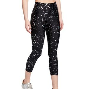Terez Tall Band Splatter Foil Capri Leggings NWT